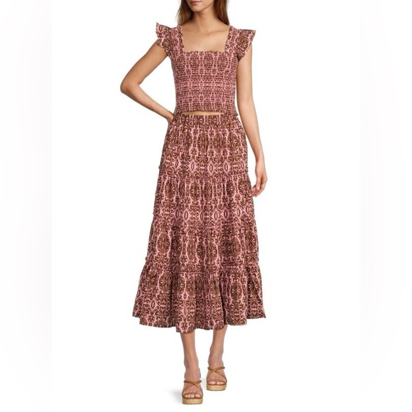 o.p.t Dresses & Skirts - TUCKERNUCK O.P.T Calypso Print Crop Top & Midi Skirt Set NWTs